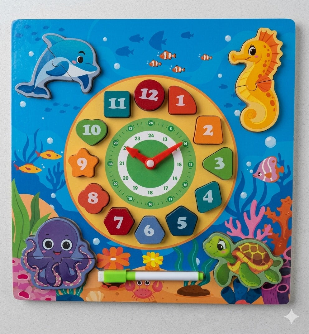 Ocean Learning Clock Puzzle