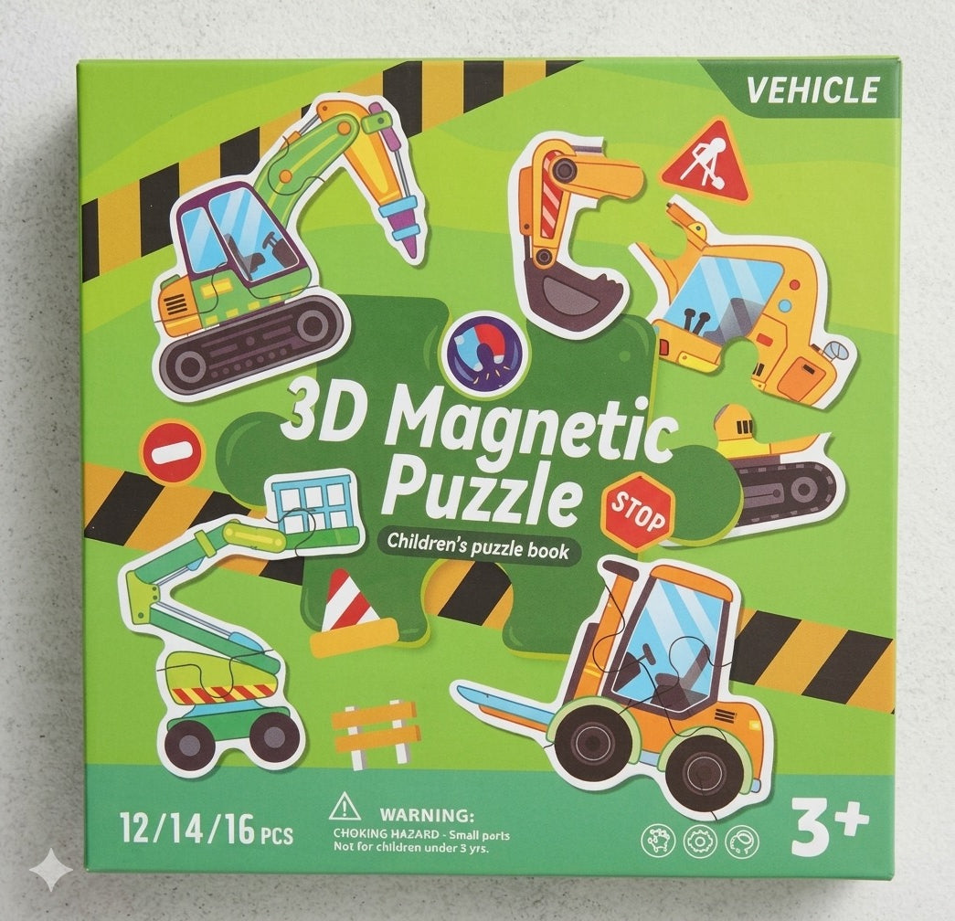 3D Magnetic Vehicle Puzzle