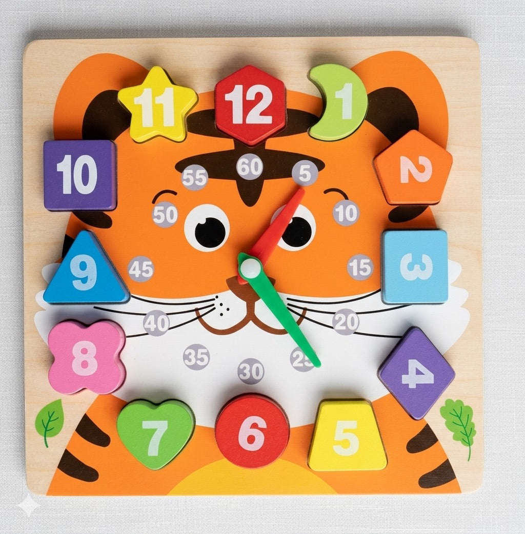 Animal Shape Clock Puzzle (Tiger)