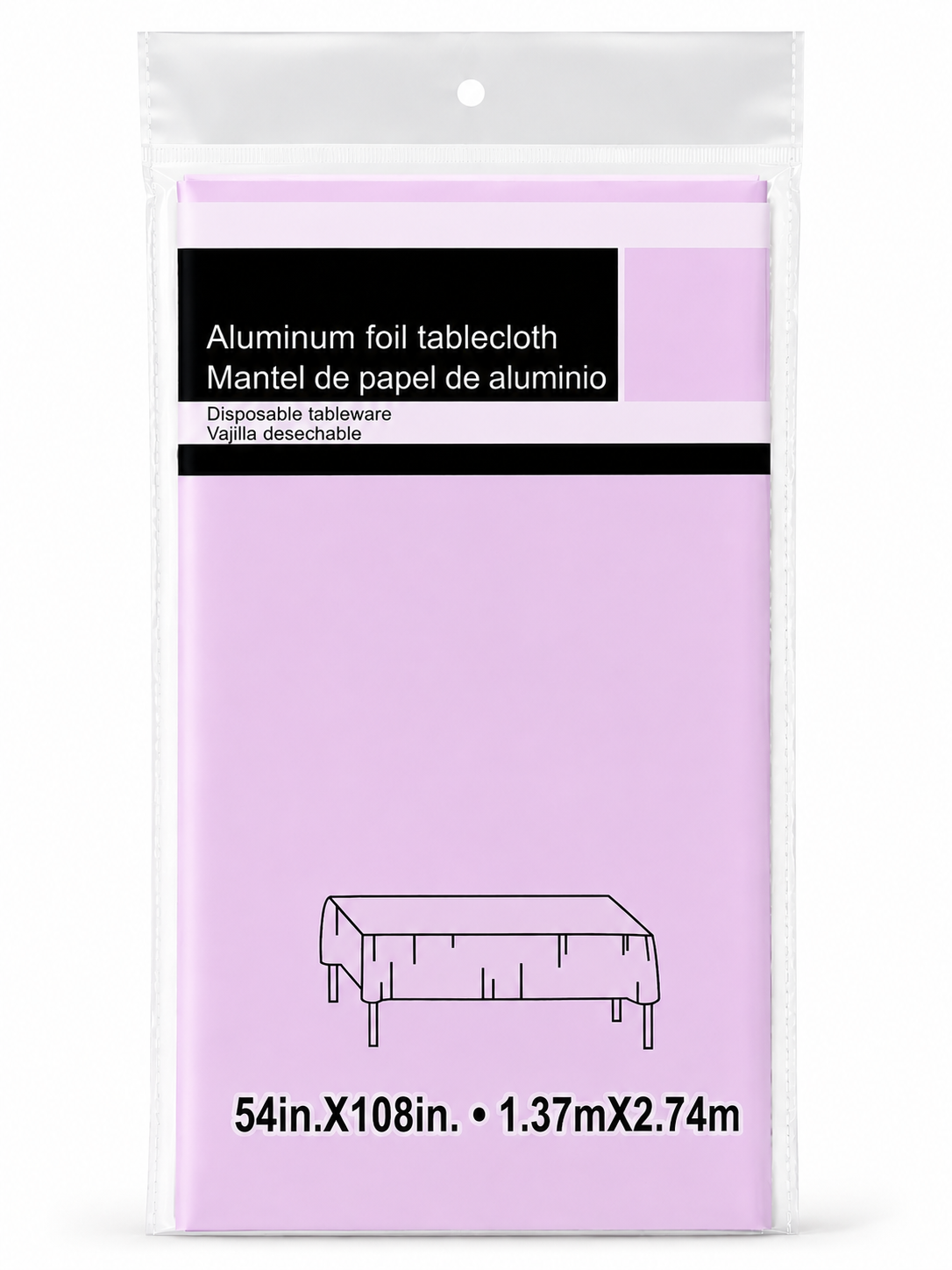 Aluminum Foil Table Cloth - Pink