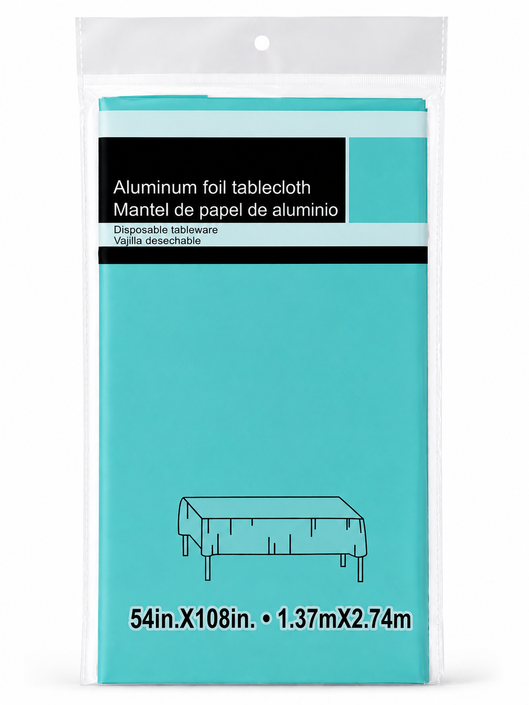 Aluminum Foil Table Cloth - Turquois
