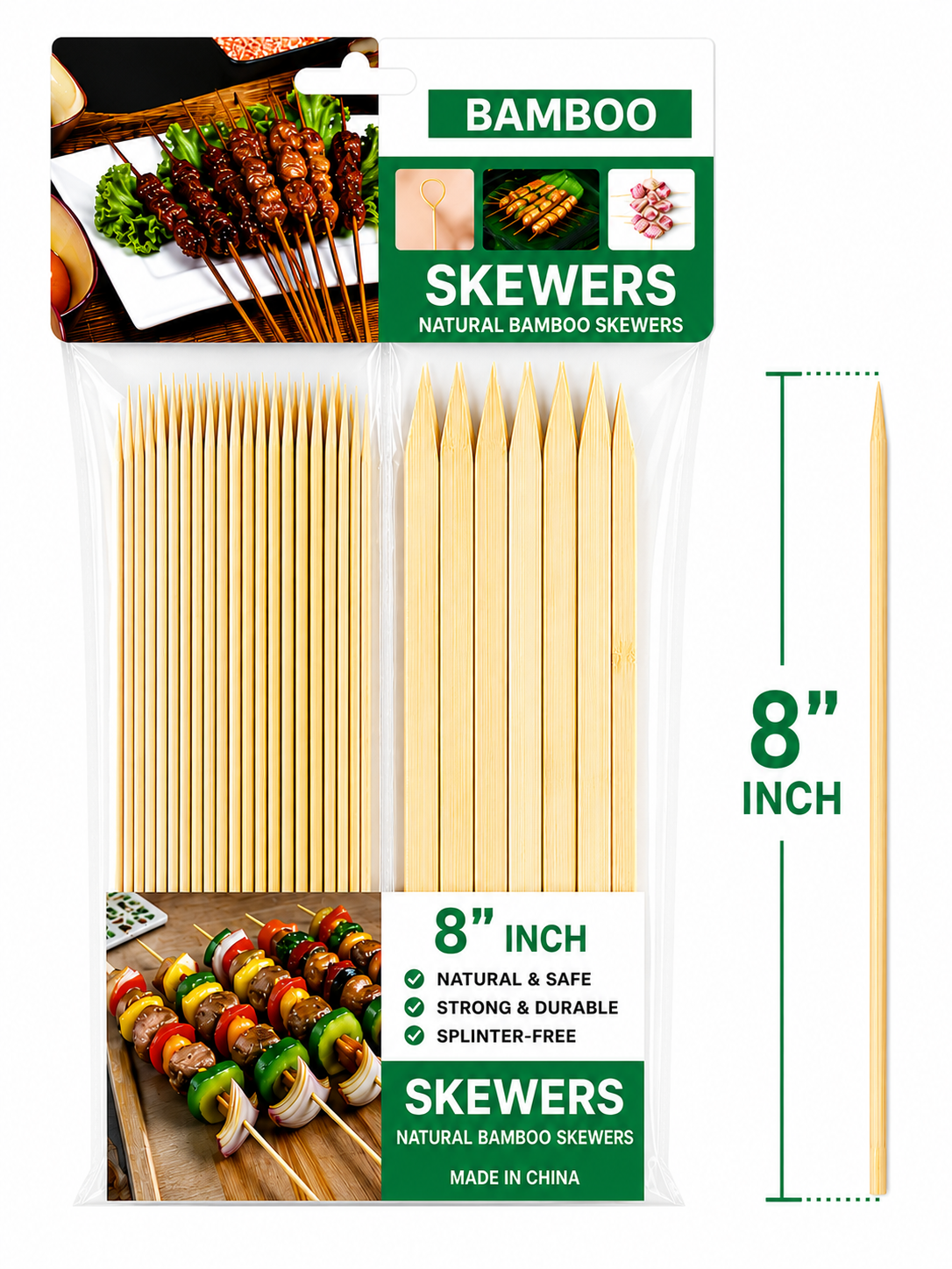 Bamboo Skewers Variety Pack - 8"