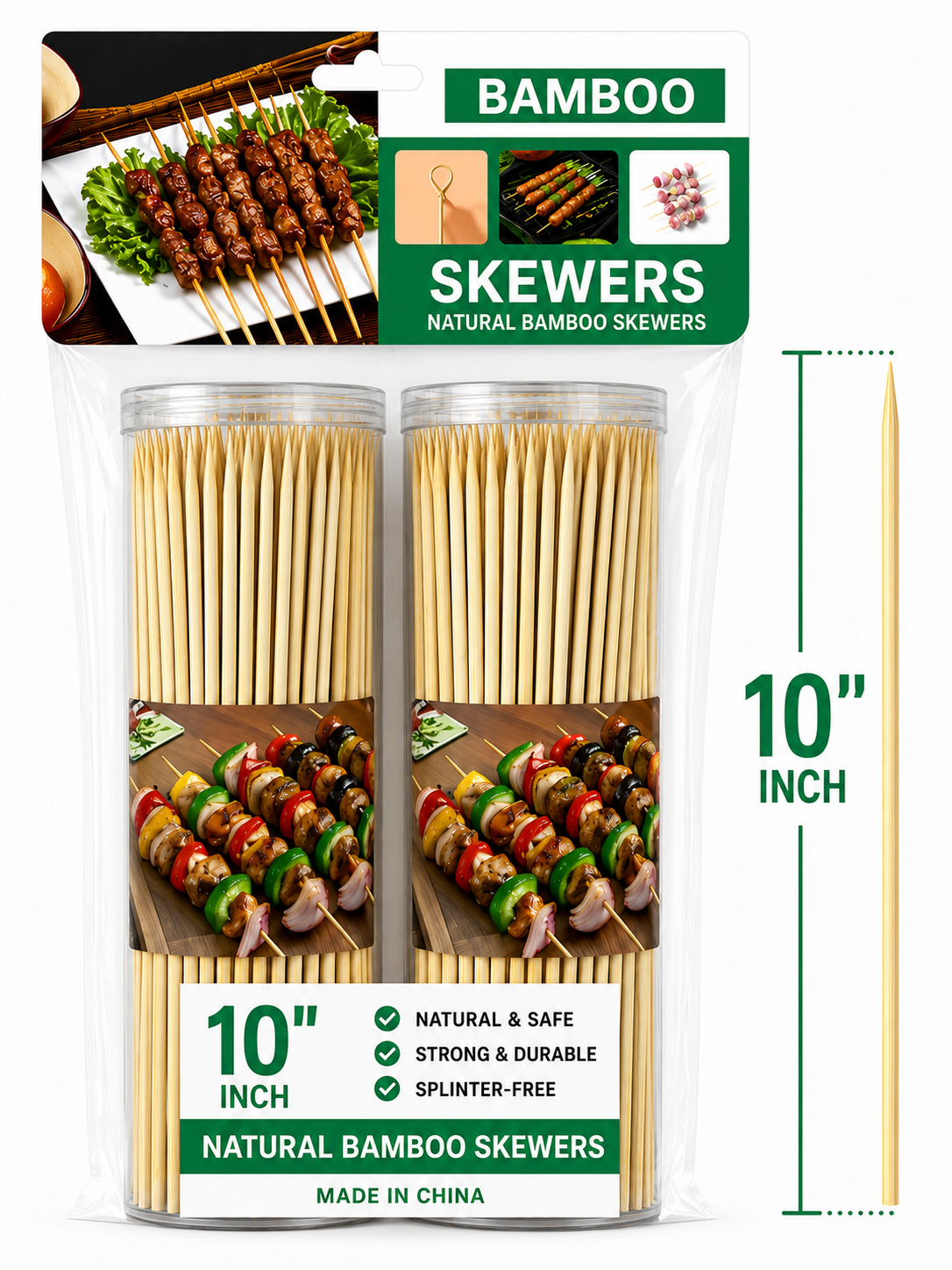 Bamboo Skewers Double Pack - 10"