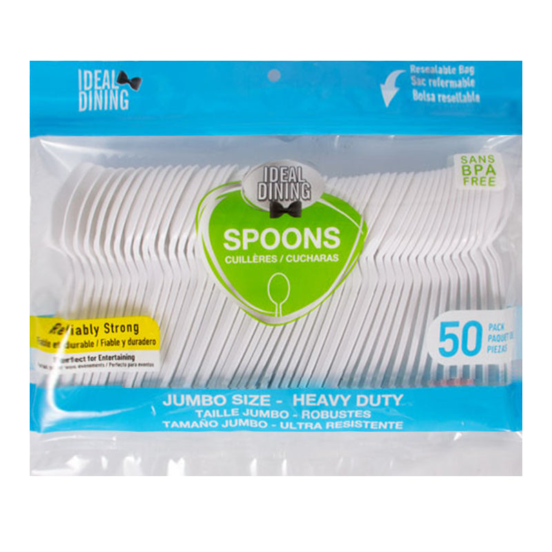 Ideal Dining 50CT Plastic Spoon Jumbo