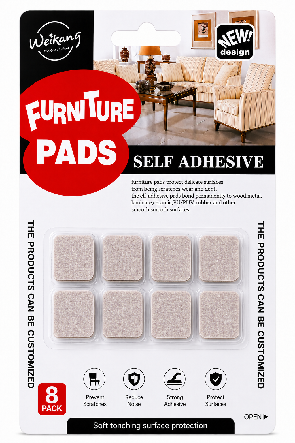 Self Adhesive Square - 8pk