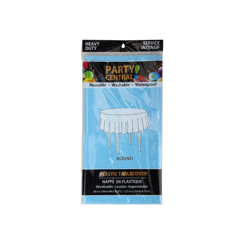 Table Cloth Round Light Blue 84In