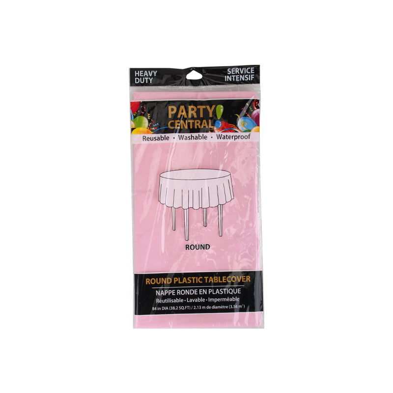 Table Cloth Round Pink 84In