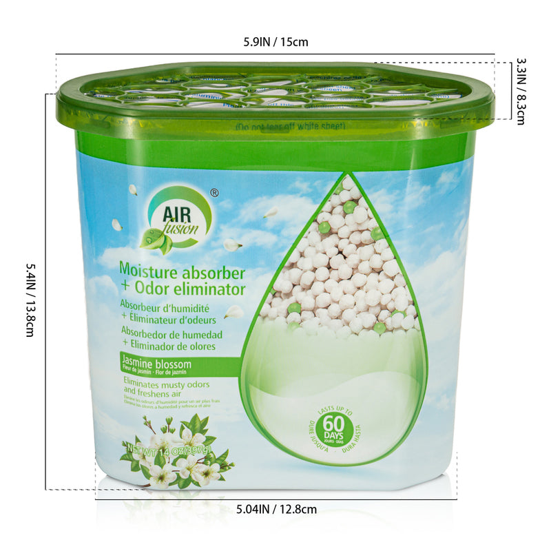 Air Fusion Moisture Absorber+Odor Eliminator 14oz Jasmine Blossom