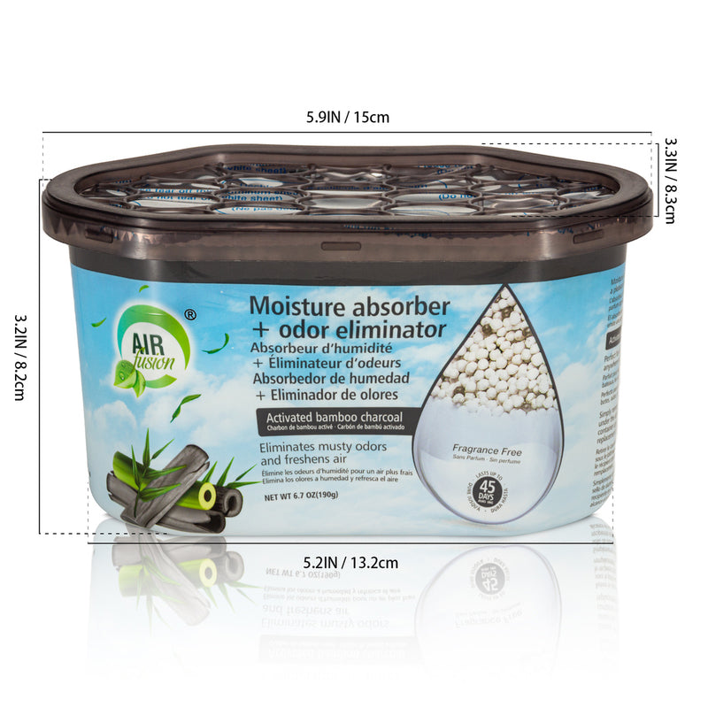 Air Fusion Moisture Absorber+Odor Eliminator 6.7oz Activated Bamboo Charcoal