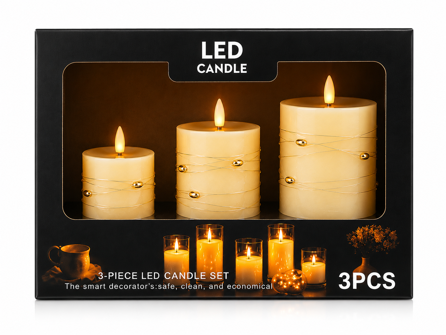 LED Candle 3PC Gift Set - 4"-6"