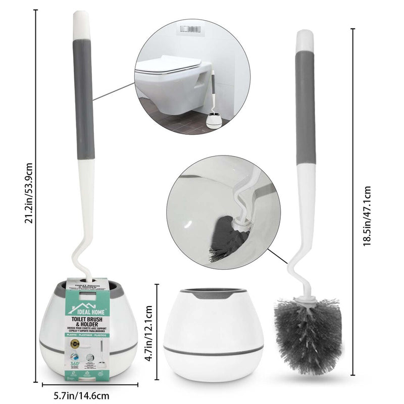 Ideal Home Toilet Brush with Holder 21.2 In