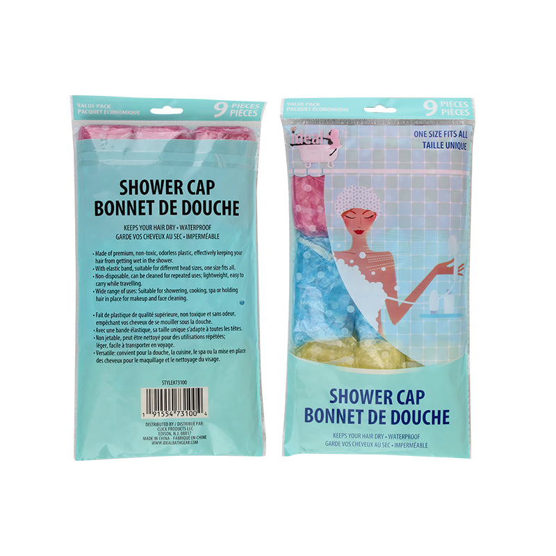 Ideal Bath Shower Cap 9PK