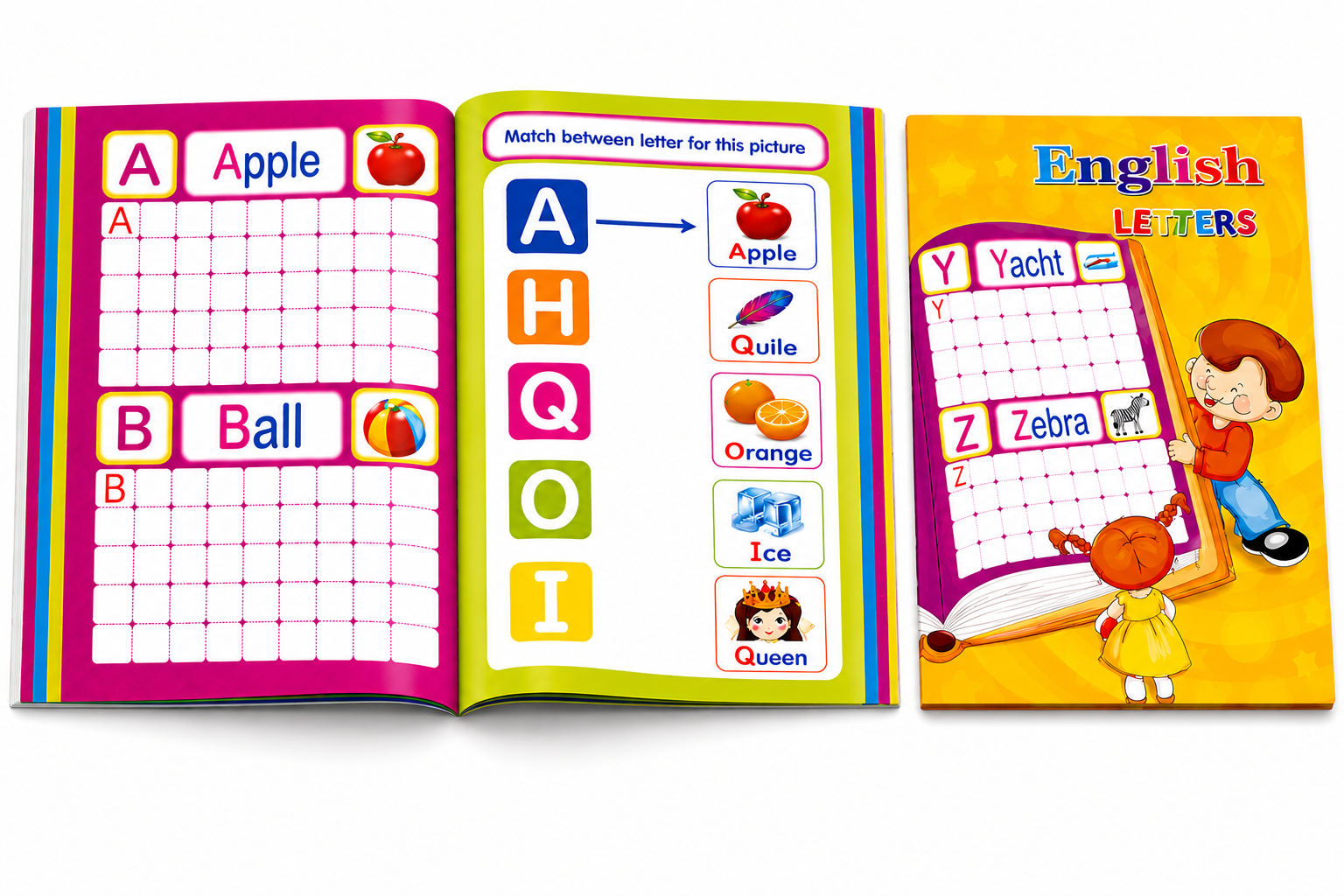 Learn English Letters 16pg – with pictures