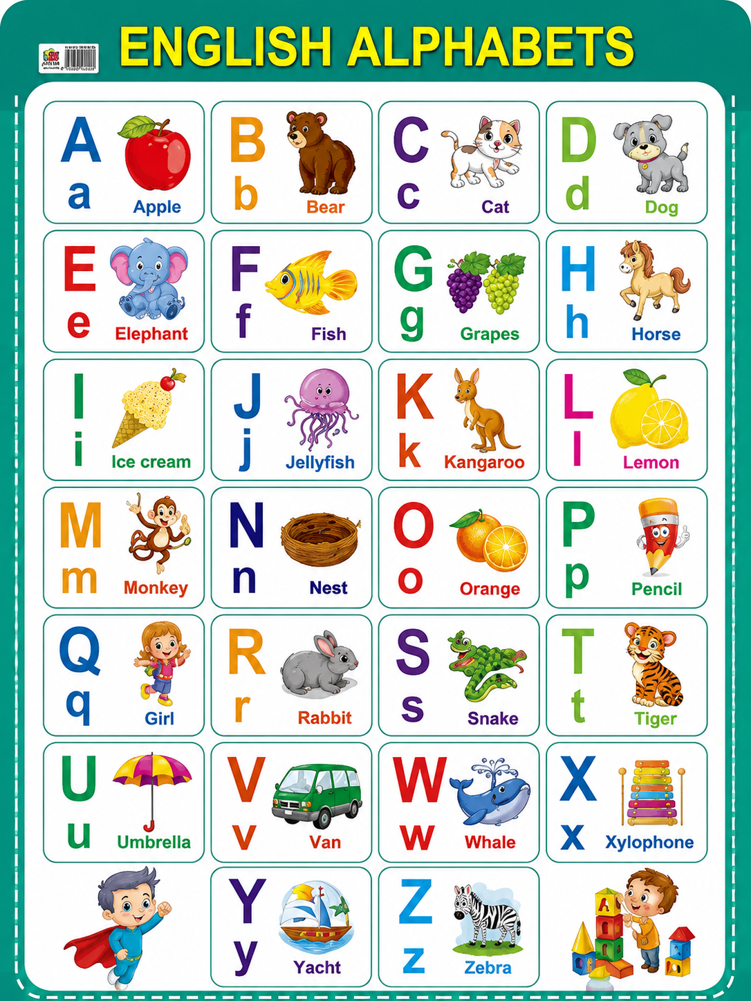 English Alphabet Mat - 20" x 28"