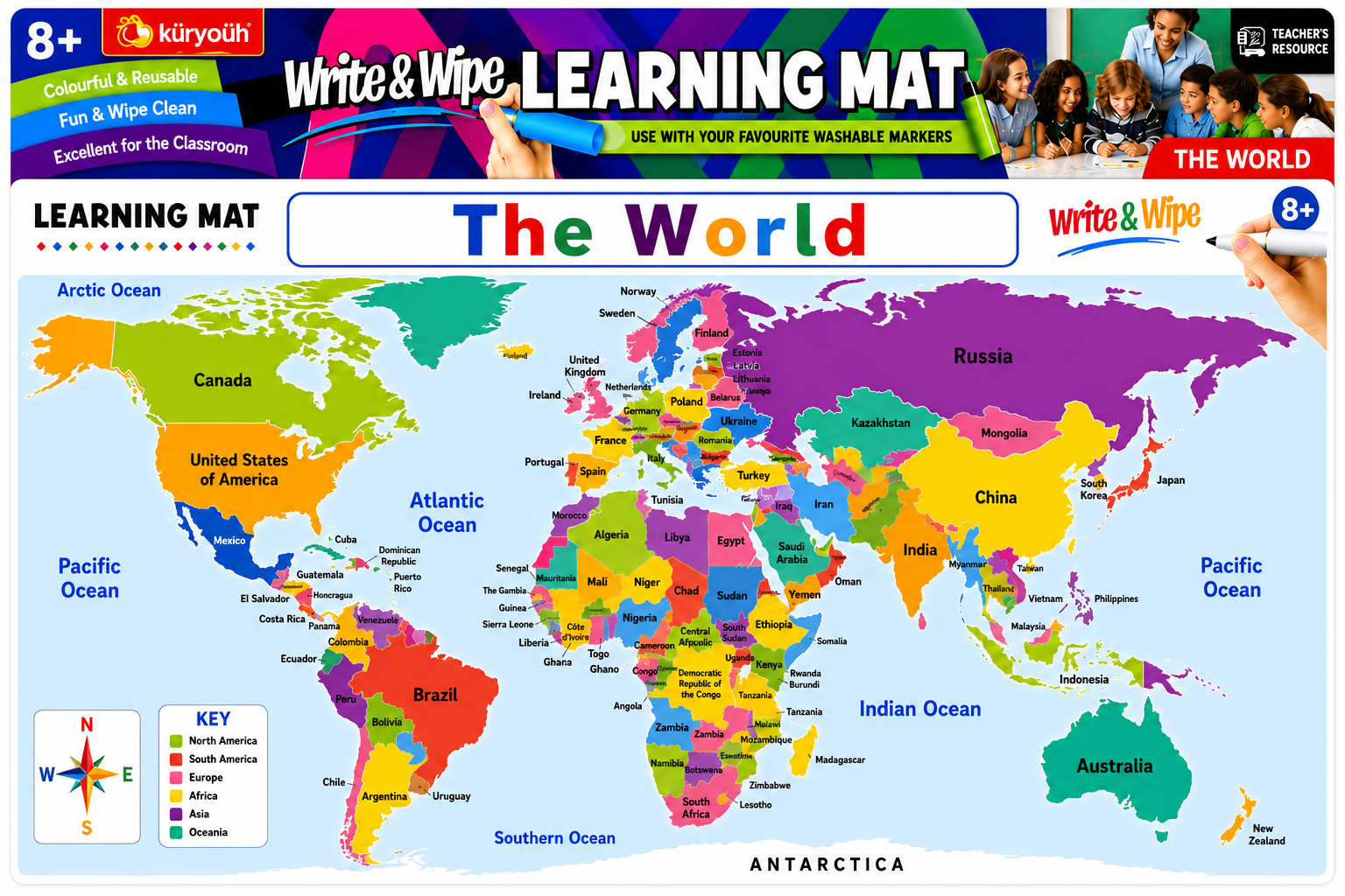 Learning Mat - World Map