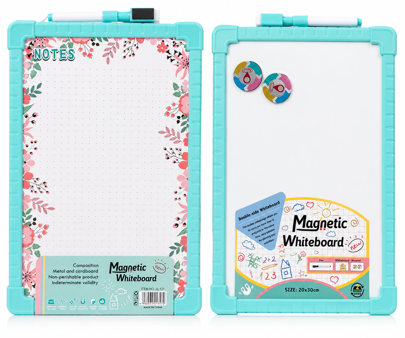 Double Sided Magnetic Whiteboard - 8" x 12"
