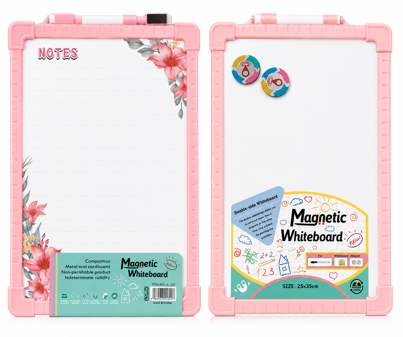 Double Sided Magnetic Whiteboard - 10" x 14"